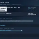 Ekran pomocy technicznej Steam, pokazujący opcję jak zwrócić grę Steam "Assemble with Care" zakupioną 12 marca.