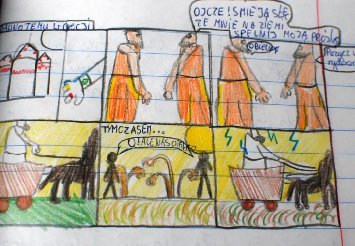 Helios i Faeton komiks - niesamowita opowieść o boskiej tragedii w obrazach