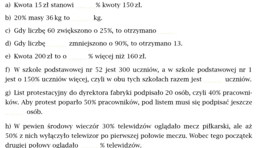Oblicz szybko jakim procentem kwoty 150 zł jest 60 zł - prosty wzór i przykład
