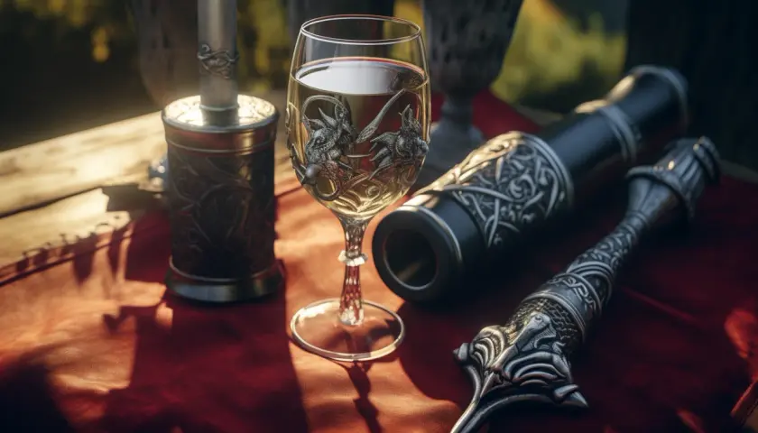 Wiedźmin z dostępem oficjalnego wina Grand Cru przeznaczonego do Corvo Bianco