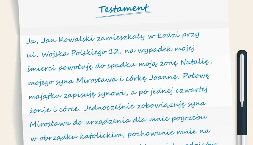Jak poprawnie zapisać mieszkanie w testamencie - gotowy wzór dokumentu