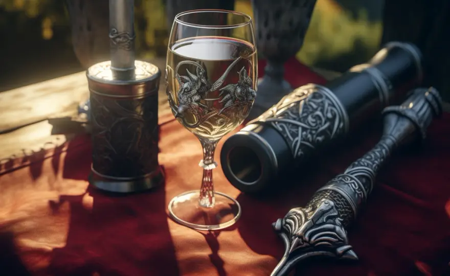Wiedźmin z dostępem oficjalnego wina Grand Cru przeznaczonego do Corvo Bianco