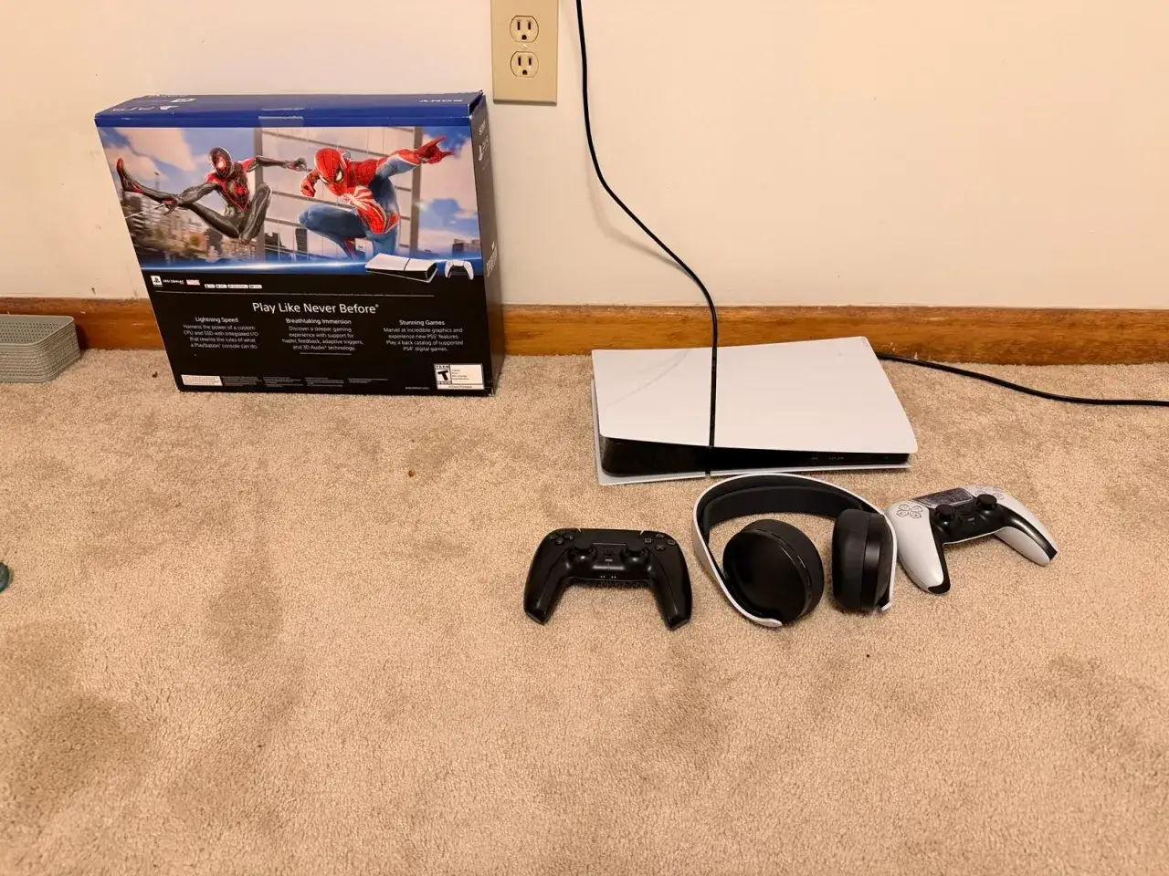 PlayStation 5 console with power cable